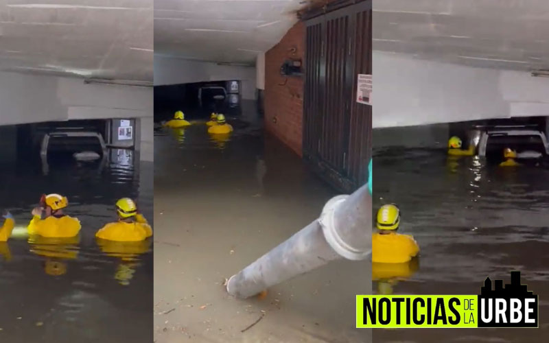 Conductor trató de disuadir a otros para que no condujeran por el deprimido inundado en Medellín