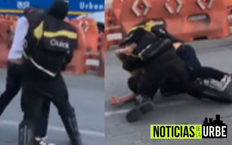 Viral video muestra a un motociclista y un taxista agarrándose a golpes en plena vía